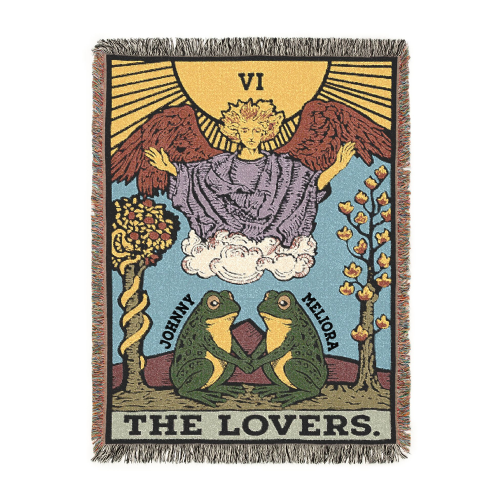 Personalized Couple Frog The Lover Woven Blanket