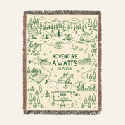 Personalized Anniversary Couple Gift Adventure Lake Woven Blanket