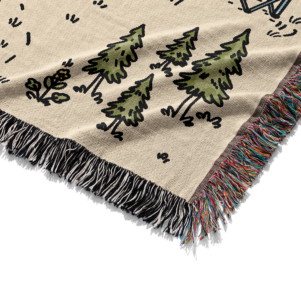 Personalized Adventure Lake Camping Woven Blanket