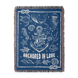 Personalized Anchored In Love Woven Blanket