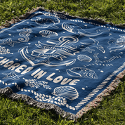 Personalized Anchored In Love Woven Blanket