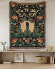 Personalized Couple Gift Frog Love Woven Blanket