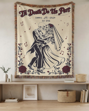 Personalized Skeleton Couple Anniversary Gift First Dance Woven Blanket