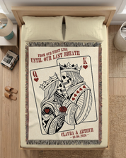 Personalized Her King & His Queen Skeleton Woven Blanket