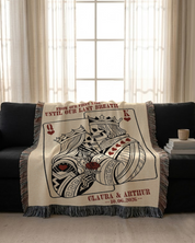 Personalized Her King & His Queen Skeleton Woven Blanket