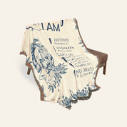 Personalized God Says I Am Lion & Lamb Scripture Woven Blanket