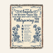 Angels Watching Over You: Birth Flower & Scripture Blessings For Babies - Personalized Woven Blanket