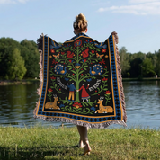 Personalized Tree Of Life Couple Woven Blanket