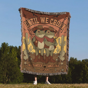 Personalized Couple Western Frog Cowboy Woven Blanket
