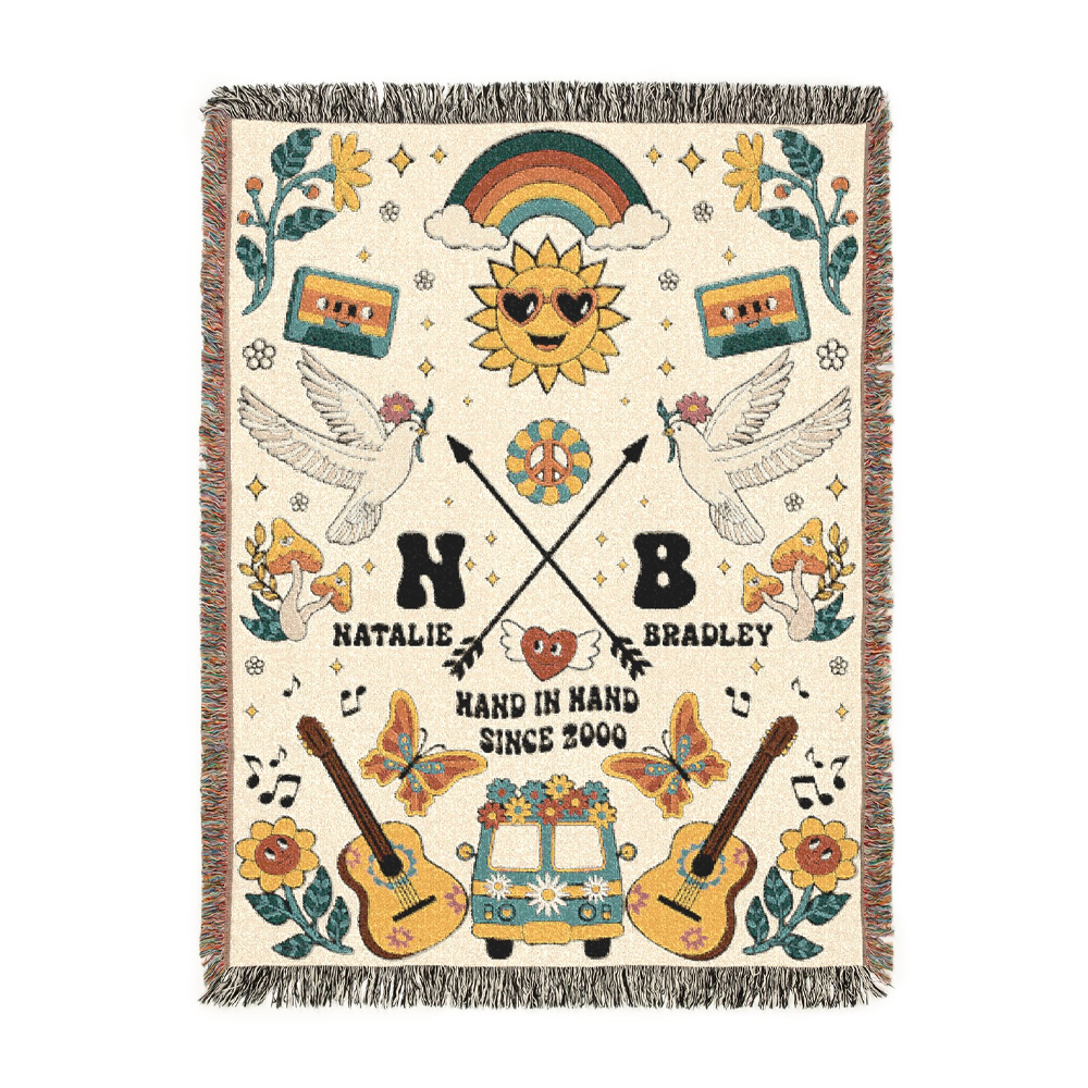 Personalized Retro Charm 2 Woven Blanket