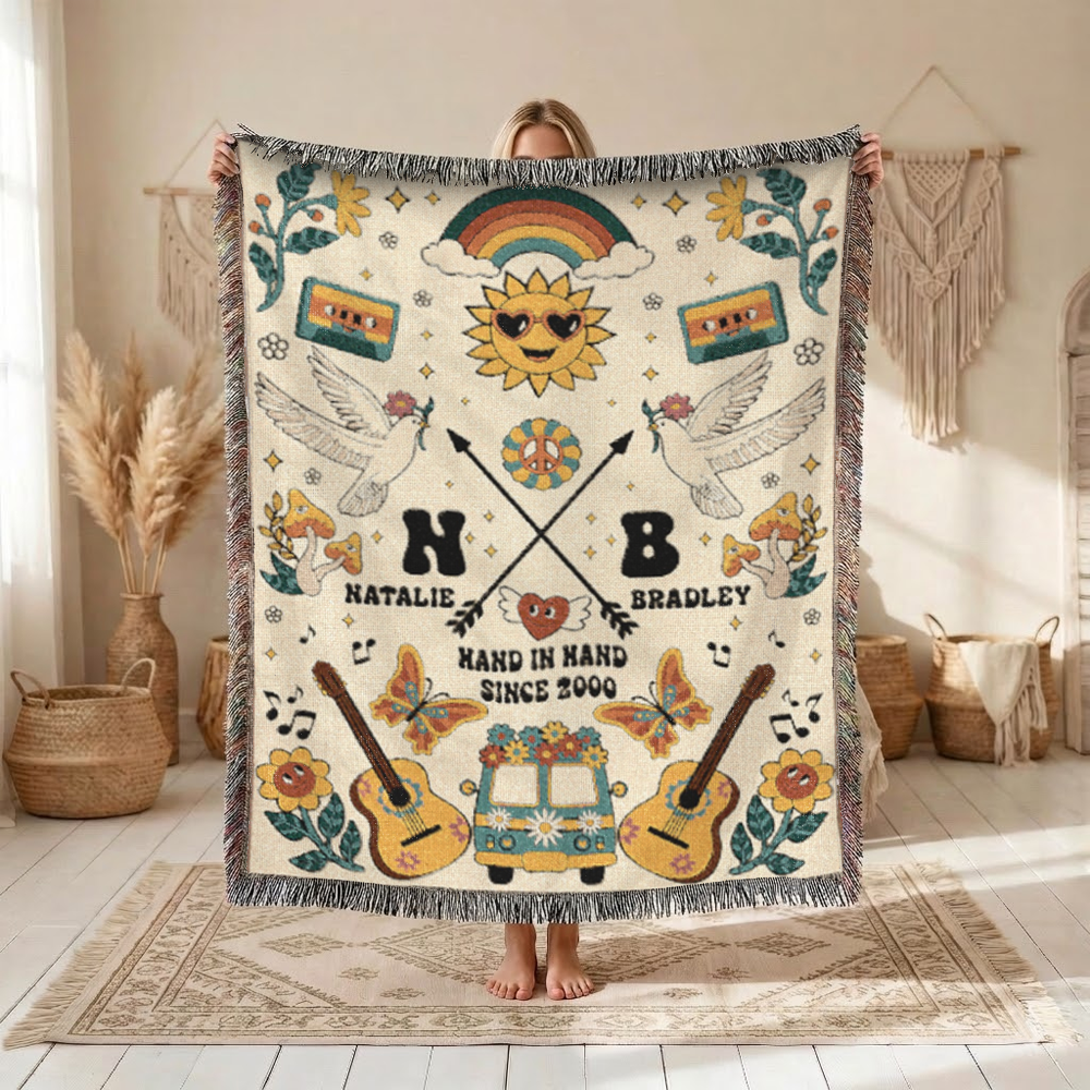 Personalized Retro Charm 2 Woven Blanket