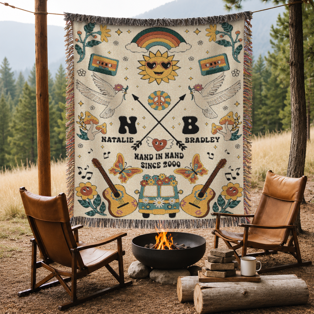 Personalized Retro Charm 2 Woven Blanket