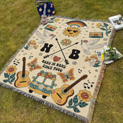Personalized Retro Charm Woven Blanket