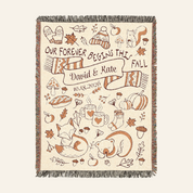 Personalized Autumn Theme Couple Woven Blanket