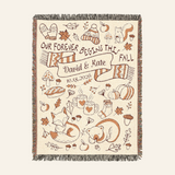Personalized Autumn Theme Couple Woven Blanket