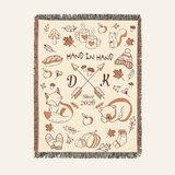 Personalized Autumn Vibes Couple Woven Blanket