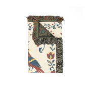 Personalized Folk Art  Family White Woven Blanket