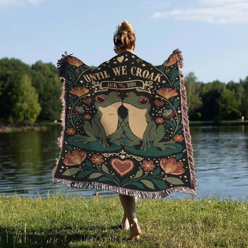 Personalized Couple Until We Croak Woven Blanket